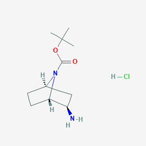 molecular formula C11H21ClN2O2 B2806353 Tert-Butyl rac-(1S,2R,4R)-2-amino-7-azabicyclo[2.2.1]heptane-7-carboxylate hydrochloride CAS No. 2095192-09-7