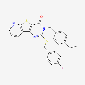 3-(4-ethylbenzyl)-2-((4-fluorobenzyl)thio)pyrido[3',2':4,5]thieno[3,2-d]pyrimidin-4(3H)-one