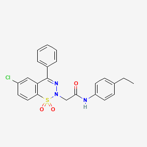 molecular formula C23H20ClN3O3S B2806360 2-(6-chloro-1,1-dioxido-4-phenyl-2H-1,2,3-benzothiadiazin-2-yl)-N-(4-ethylphenyl)acetamide CAS No. 1031619-14-3