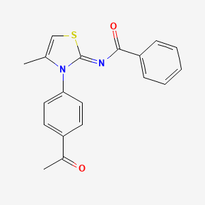 (Z)-N-(3-(4-acetylphenyl)-4-methylthiazol-2(3H)-ylidene)benzamide