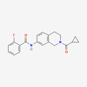 N-(2-(cyclopropanecarbonyl)-1,2,3,4-tetrahydroisoquinolin-7-yl)-2-fluorobenzamide