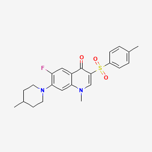6-fluoro-1-methyl-7-(4-methylpiperidin-1-yl)-3-tosylquinolin-4(1H)-one