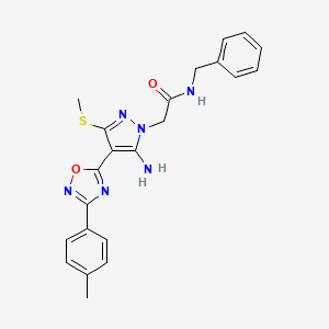 2-[5-amino-4-[3-(4-methylphenyl)-1,2,4-oxadiazol-5-yl]-3-(methylthio)-1H-pyrazol-1-yl]-N-benzylacetamide