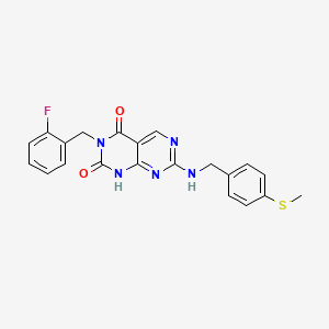 3-(2-fluorobenzyl)-7-((4-(methylthio)benzyl)amino)pyrimido[4,5-d]pyrimidine-2,4(1H,3H)-dione