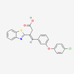 (E)-3-(1,3-benzothiazol-2-yl)-4-[3-(4-chlorophenoxy)phenyl]but-3-enoic acid