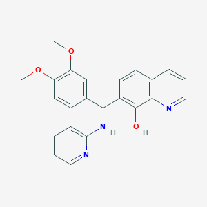 7-((3,4-Dimethoxyphenyl)(pyridin-2-ylamino)methyl)quinolin-8-ol