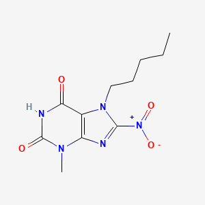 3-Methyl-8-nitro-7-pentylpurine-2,6-dione