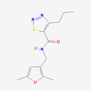 molecular formula C13H17N3O2S B2806404 N-((2,5-dimethylfuran-3-yl)methyl)-4-propyl-1,2,3-thiadiazole-5-carboxamide CAS No. 1351620-81-9