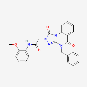 molecular formula C25H21N5O4 B2806416 2-(4-苄基-1,5-二氧代-4,5-二氢-1,2,4-三唑并[4,3-a]喹唑啉-2(1H)-基)-N-(2-甲氧基苯基)乙酰胺 CAS No. 1243048-78-3