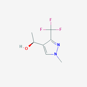 molecular formula C7H9F3N2O B2806418 (1S)-1-[1-Methyl-3-(trifluoromethyl)pyrazol-4-yl]ethanol CAS No. 2227888-23-3