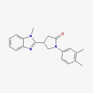 molecular formula C20H21N3O B2806423 1-(3,4-二甲基苯基)-4-(1-甲基-1H-苯并咪唑-2-基)吡咯烷-2-酮 CAS No. 847394-78-9