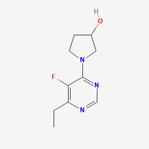 molecular formula C10H14FN3O B2806426 1-(6-乙基-5-氟嘧啶-4-基)吡咯烷-3-醇 CAS No. 1691861-59-2