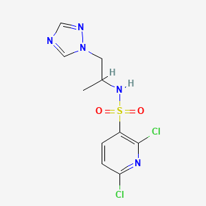 molecular formula C10H11Cl2N5O2S B2806437 2,6-dichloro-N-[1-(1H-1,2,4-triazol-1-yl)propan-2-yl]pyridine-3-sulfonamide CAS No. 1333994-83-4