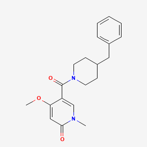 molecular formula C20H24N2O3 B2806441 5-(4-benzylpiperidine-1-carbonyl)-4-methoxy-1-methylpyridin-2(1H)-one CAS No. 2034319-91-8