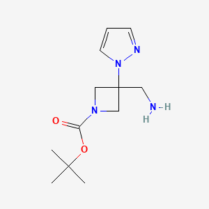Tert-butyl 3-(aminomethyl)-3-pyrazol-1-ylazetidine-1-carboxylate