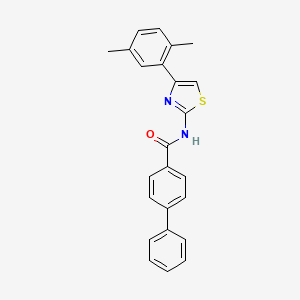 molecular formula C24H20N2OS B2806449 N-[4-(2,5-dimethylphenyl)-1,3-thiazol-2-yl]-4-phenylbenzamide CAS No. 313376-13-5