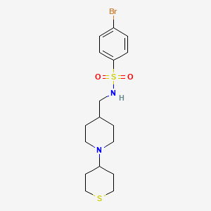 molecular formula C17H25BrN2O2S2 B2806455 4-bromo-N-((1-(tetrahydro-2H-thiopyran-4-yl)piperidin-4-yl)methyl)benzenesulfonamide CAS No. 2034469-49-1