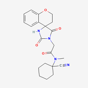 molecular formula C21H24N4O4 B2806466 N-(1-cyanocyclohexyl)-2-(2',5'-dioxospiro[2,3-dihydrochromene-4,4'-imidazolidine]-1'-yl)-N-methylacetamide CAS No. 931037-99-9