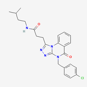 molecular formula C24H26ClN5O2 B2806467 3-(4-(4-chlorobenzyl)-5-oxo-4,5-dihydro-[1,2,4]triazolo[4,3-a]quinazolin-1-yl)-N-isopentylpropanamide CAS No. 902923-60-8