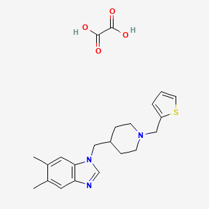 5,6-dimethyl-1-((1-(thiophen-2-ylmethyl)piperidin-4-yl)methyl)-1H-benzo[d]imidazole oxalate