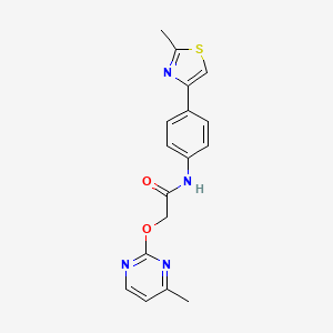 molecular formula C17H16N4O2S B2806484 2-((4-methylpyrimidin-2-yl)oxy)-N-(4-(2-methylthiazol-4-yl)phenyl)acetamide CAS No. 1251547-99-5