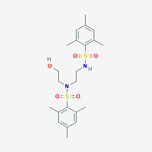 molecular formula C22H32N2O5S2 B280649 N-(2-hydroxyethyl)-N-{2-[(mesitylsulfonyl)amino]ethyl}-2,4,6-trimethylbenzenesulfonamide 