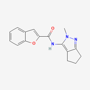 molecular formula C16H15N3O2 B2806490 N-{2-甲基-2H,4H,5H,6H-环戊[c]吡唑-3-基}-1-苯并呋喃-2-甲酰胺 CAS No. 1105222-31-8