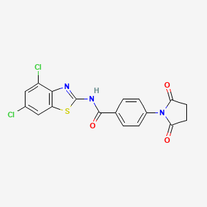 molecular formula C18H11Cl2N3O3S B2806498 N-(4,6-dichlorobenzo[d]thiazol-2-yl)-4-(2,5-dioxopyrrolidin-1-yl)benzamide CAS No. 897759-44-3