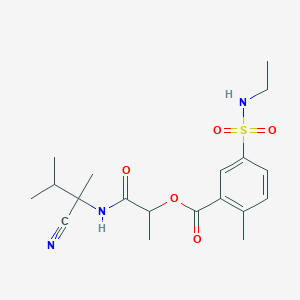 molecular formula C19H27N3O5S B2806499 1-[(1-Cyano-1,2-dimethylpropyl)carbamoyl]ethyl 5-(ethylsulfamoyl)-2-methylbenzoate CAS No. 1111480-05-7