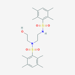 molecular formula C24H36N2O5S2 B280650 N-(2-hydroxyethyl)-2,3,5,6-tetramethyl-N-(2-{[(2,3,5,6-tetramethylphenyl)sulfonyl]amino}ethyl)benzenesulfonamide 