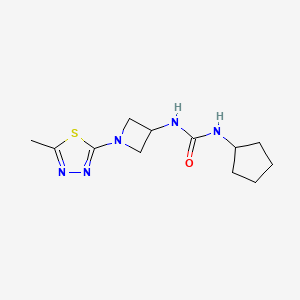 molecular formula C12H19N5OS B2806500 1-Cyclopentyl-3-[1-(5-methyl-1,3,4-thiadiazol-2-yl)azetidin-3-yl]urea CAS No. 2415524-60-4
