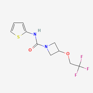 molecular formula C10H11F3N2O2S B2806501 N-(噻吩-2-基)-3-(2,2,2-三氟乙氧基)氮杂环丙烷-1-甲酰胺 CAS No. 2034339-38-1