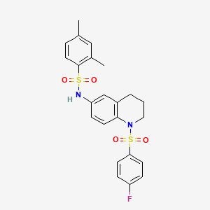 molecular formula C23H23FN2O4S2 B2806504 N-(1-((4-氟苯基)磺酰)-1,2,3,4-四氢喹啉-6-基)-2,4-二甲基苯基磺酰胺 CAS No. 1005294-01-8