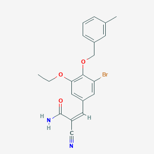 molecular formula C20H19BrN2O3 B2806511 (Z)-3-[3-bromo-5-ethoxy-4-[(3-methylphenyl)methoxy]phenyl]-2-cyanoprop-2-enamide CAS No. 444649-74-5