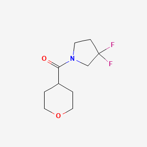 molecular formula C10H15F2NO2 B2806513 (3,3-difluoropyrrolidin-1-yl)(tetrahydro-2H-pyran-4-yl)methanone CAS No. 2034417-81-5