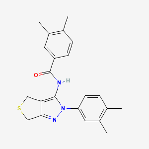 molecular formula C22H23N3OS B2806517 N-[2-(3,4-二甲基苯基)-4,6-二氢噻吩[3,4-c]吡唑-3-基]-3,4-二甲基苯甲酰胺 CAS No. 681269-37-4