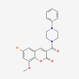 molecular formula C21H19BrN2O4 B2806518 6-溴-8-甲氧基-3-(4-苯基哌嗪-1-甲酰基)-2H-香豆素-2-酮 CAS No. 923202-20-4