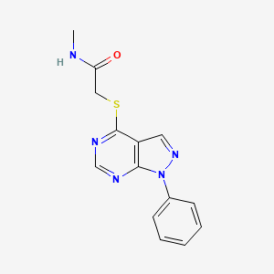 N-methyl-2-(1-phenylpyrazolo[3,4-d]pyrimidin-4-yl)sulfanylacetamide