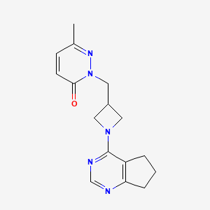2-[(1-{5H,6H,7H-cyclopenta[d]pyrimidin-4-yl}azetidin-3-yl)methyl]-6-methyl-2,3-dihydropyridazin-3-one