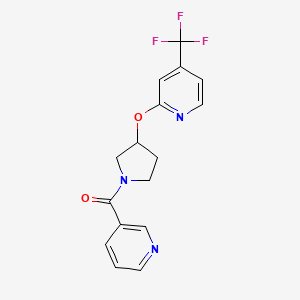 Pyridin-3-yl(3-((4-(trifluoromethyl)pyridin-2-yl)oxy)pyrrolidin-1-yl)methanone