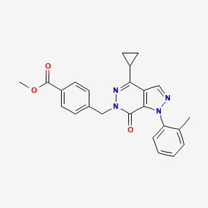 molecular formula C24H22N4O3 B2806538 methyl 4-((4-cyclopropyl-7-oxo-1-(o-tolyl)-1H-pyrazolo[3,4-d]pyridazin-6(7H)-yl)methyl)benzoate CAS No. 1105239-21-1