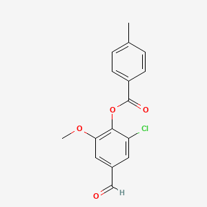 molecular formula C16H13ClO4 B2806539 2-Chloro-4-formyl-6-methoxyphenyl 4-methylbenzoate CAS No. 432007-07-3