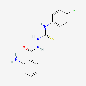 molecular formula C14H13ClN4OS B2806540 (2-氨基苯基)-N-((((4-氯苯基)氨基)硫代甲酰基)氨基)甲酰胺 CAS No. 73216-93-0