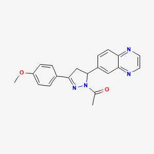 1-(3-(4-methoxyphenyl)-5-(quinoxalin-6-yl)-4,5-dihydro-1H-pyrazol-1-yl)ethanone