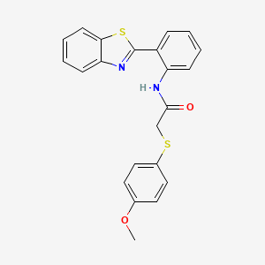 molecular formula C22H18N2O2S2 B2806547 N-(2-(benzo[d]thiazol-2-yl)phenyl)-2-((4-methoxyphenyl)thio)acetamide CAS No. 941951-34-4