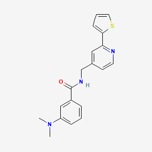 molecular formula C19H19N3OS B2806552 3-(二甲氨基)-N-((2-(噻吩-2-基)吡啶-4-基)甲基)苯甲酰胺 CAS No. 2034269-76-4