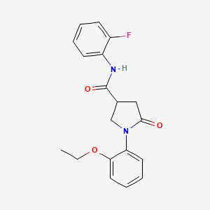 molecular formula C19H19FN2O3 B2806565 1-(2-ethoxyphenyl)-N-(2-fluorophenyl)-5-oxopyrrolidine-3-carboxamide CAS No. 873569-93-8