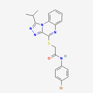 molecular formula C20H18BrN5OS B2806566 N-(4-bromophenyl)-2-[(1-isopropyl[1,2,4]triazolo[4,3-a]quinoxalin-4-yl)thio]acetamide CAS No. 1358351-50-4