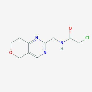 molecular formula C10H12ClN3O2 B2806571 2-Chloro-N-(7,8-dihydro-5H-pyrano[4,3-d]pyrimidin-2-ylmethyl)acetamide CAS No. 2411264-03-2