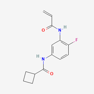 molecular formula C14H15FN2O2 B2806586 N-[4-fluoro-3-(prop-2-enamido)phenyl]cyclobutanecarboxamide CAS No. 1384790-34-4